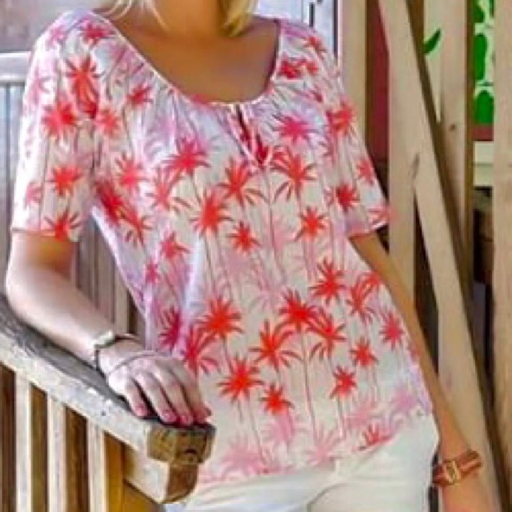 NWT coral palm tree print tunic